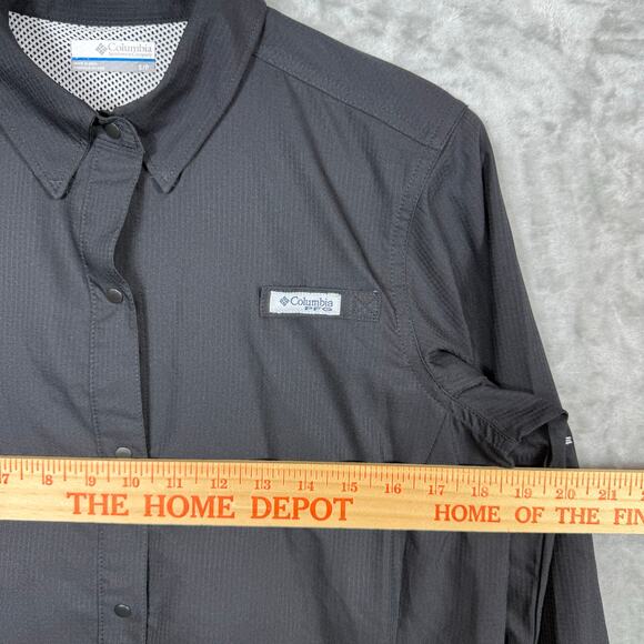 Columbia PFG Omni-shade Tamiami L/S Tunic Womens Small Black‎ Roll Tab Snap Vent - Picture 13 of 14